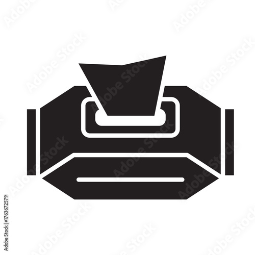 tissue icon vector. box with napkins icon web design 