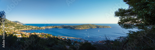 Panel kuchenny z motywem panaromic view of villefranche sur mer with sea at sunset