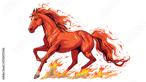 The red fire horse as a symbol and talisman of the new year 2026