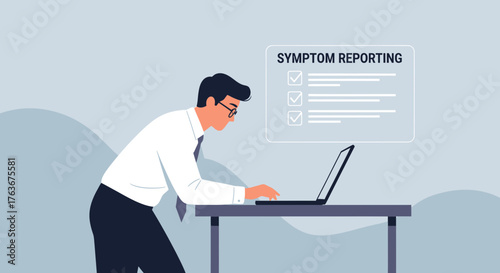 Man Reporting Symptoms On a Digital Platform: Online Health Management And Analysis System