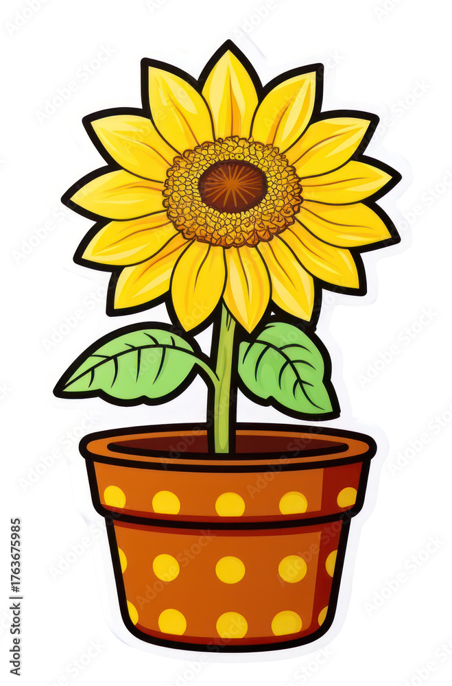Obraz premium PNG Potted sunflower plant inflorescence cultivated.