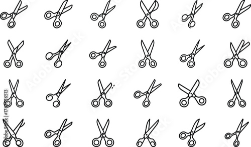 Education and School Icon Set – Learning Tools, Stationery, Classroom Equipment, Online Study, Teacher and Student Supplies, University and College Outline Symbols for Education, Learning, and Academi