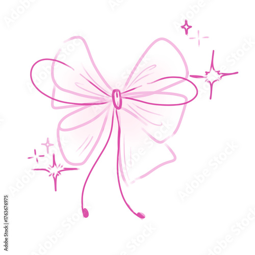 Pink butterfly bow