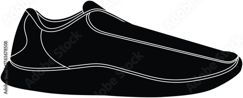 Black Sneaker Silhouette Vector Illustration