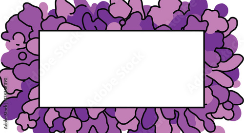 Purple floral frame vector graphic design decorative element vector