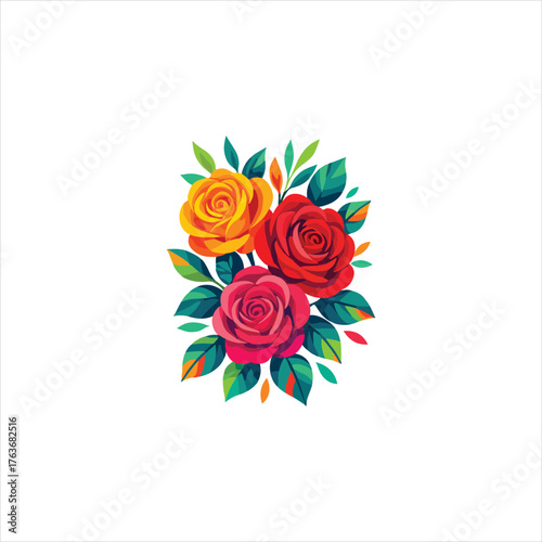 3 vibrant roses
