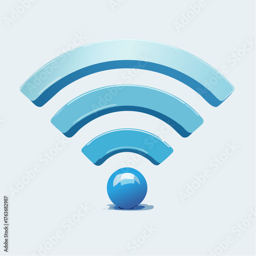 Modern wi fi symbol on white background for digital communication