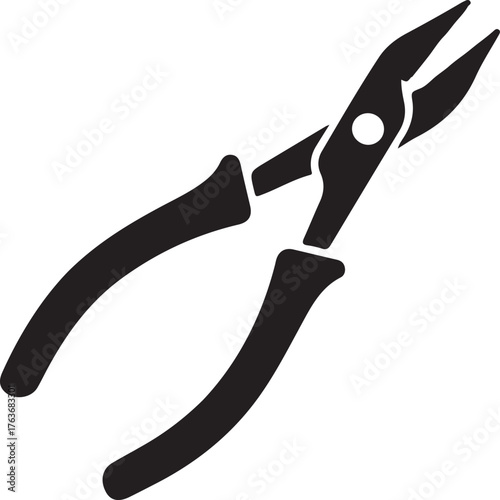 Black silhouette collection of various tools for woodworking construction and painting