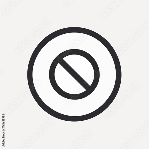 Prohibition symbol illustration no entry or forbidden sign on neutral background