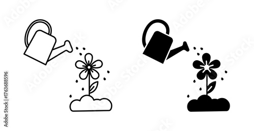 water can watering to the flower, sprinkle water to the flower