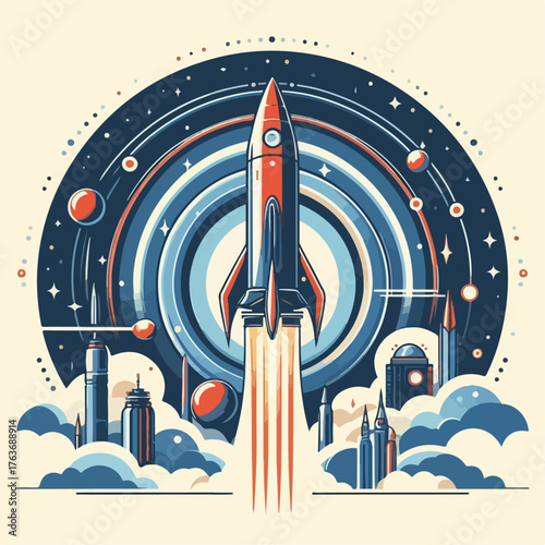 illustration vector of super sonic rocket