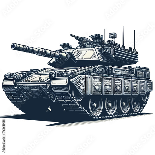 vector illustration of a tank vehicle