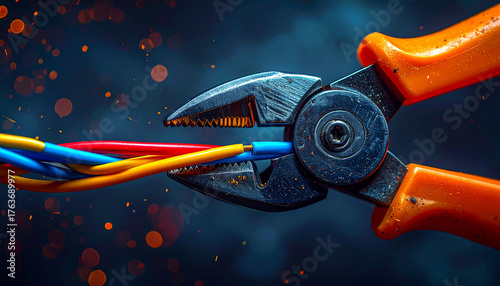 Cutting pliers and cable          