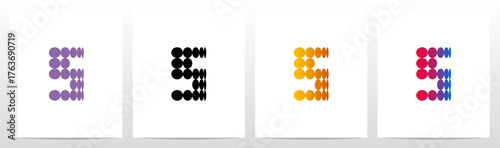 Circles Flat Thinner on Each Row Initial Letter Logo Design S