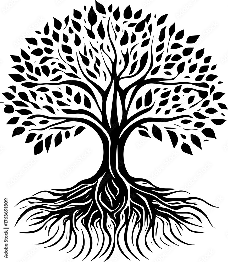 Obraz premium Big tree silhouette icon 