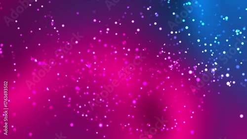 Blue and pink gradient background with rotating and moving flashing dots decoration