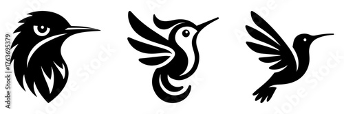 Hummingbird Silhouette Collection: Elegant Bird Designs.