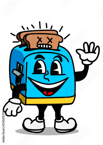 Illustration of a funny toaster