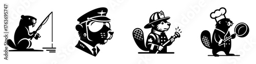 Beaver Professions: Fisherman Pilot Firefighter and Chef.