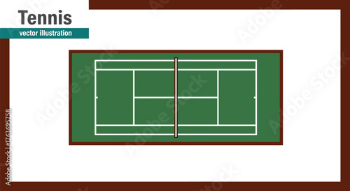 Tennis court vector illustration sports ground design concept