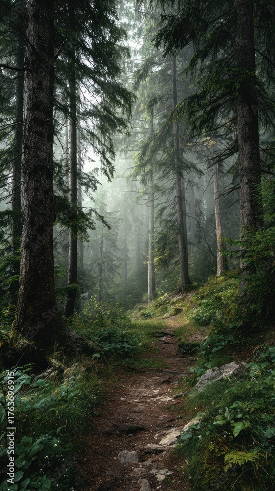 Fototapeta premium Misty forest path