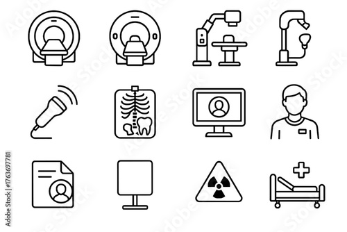 Mri icons ct shield avatar icon vector imaging protective monitor probe file