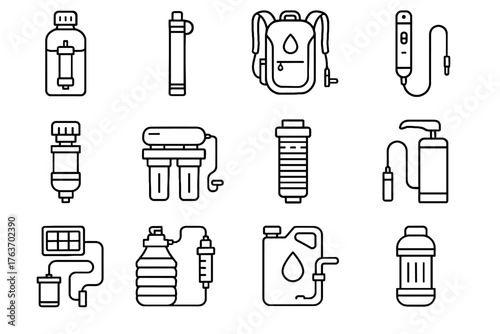 Icon purifiers cartridge filter ro exchange pump uv portable purifier vector water