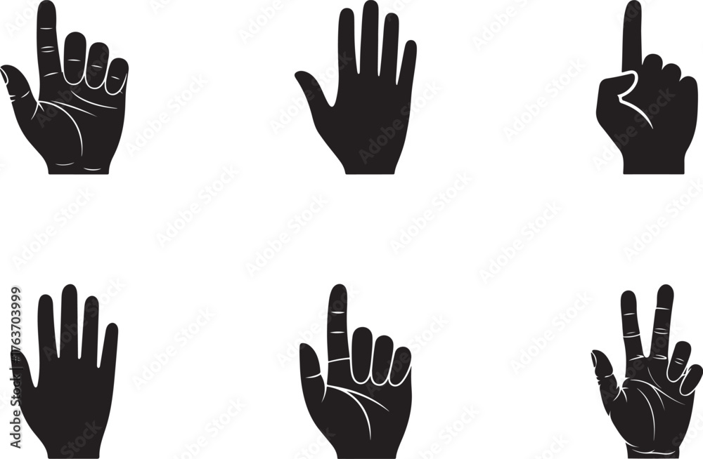 Fototapeta premium finger silhouette on white background