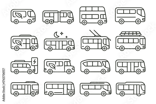 Green e design icon vector coach express school bus suburban city