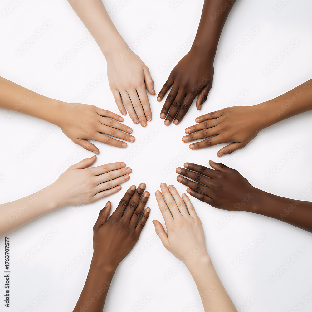 Fototapeta premium Hands of Different Skin Tones