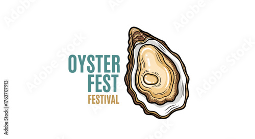 Hand-Drawn Oyster Illustration for Seafood Festival Promotion: Fresh Marine Delicacy Artwork for Restaurant Menu, Market Graphic, Culinary Event, Gastronomy Presentation, Coastal Theme Design, Delicio