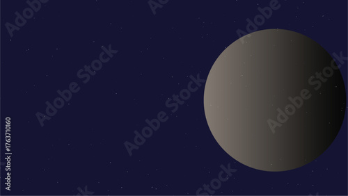 Cosmic Night Sky Illustration with Distant Stars and a Large Planet on the Right Side of the Frame for Space Exploration Concepts