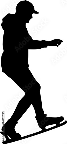 Silhouette of a skateboarder performing stunts design