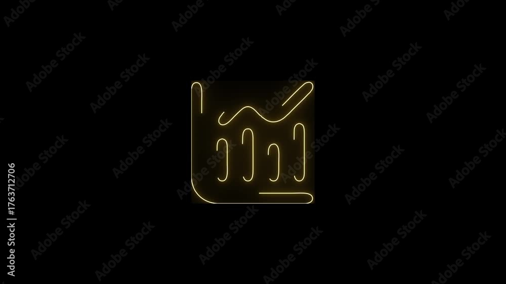Chart Share animated Icon glowing effect vedio 4k
