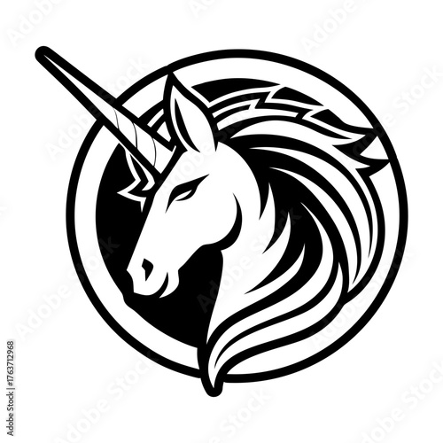 Glyph style icon showing a pegacron symbol