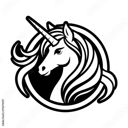 Glyph style icon showing a pegacron symbol