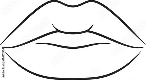 lips silhouette on white background
