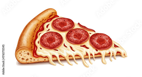 Delicious slice of pepperoni pizza with melted cheese and crust, perfect for a quick meal or a party