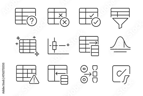Column icons remove cleaning icon vector detection validation null data clean normalize