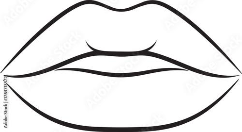 lips silhouette on white background
