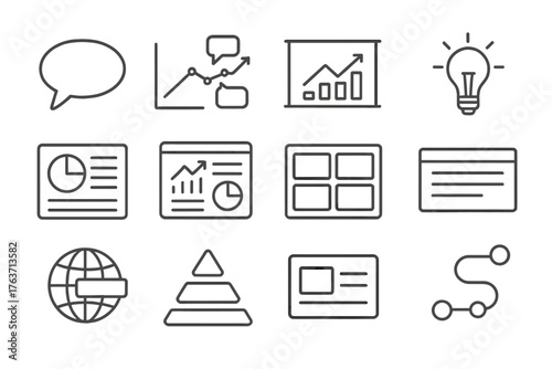 Icons data dashboard infographic annotated icon slide vector highlight storytelling visual path