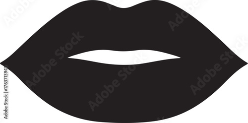 lips silhouette on white background