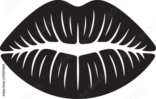 lips silhouette on white background