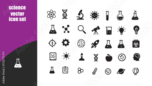 science vector icon set