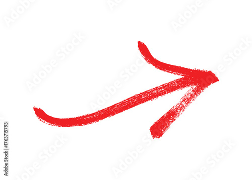 Hand Drawn Red Arrow Brushstroke Element for Annotation and Highlight