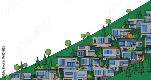 Modern houses on hillside architecture residential building design