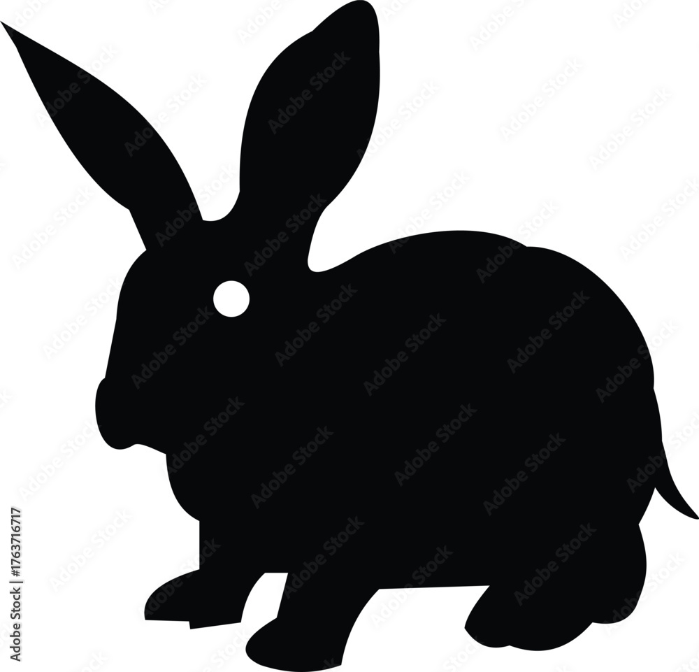 Obraz premium Minimalist rabbit silhouette vector icon