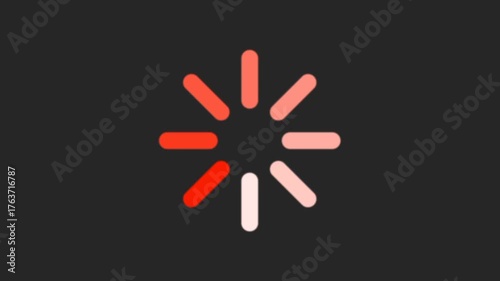 Red Loading Spinner Animation on Dark Background