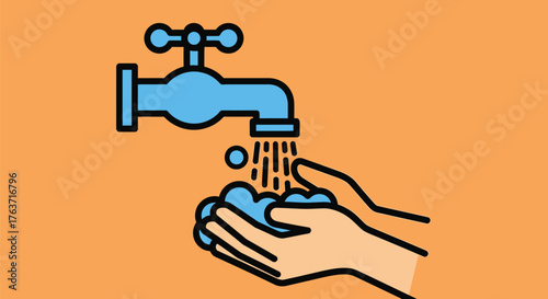 Hand washing hygiene tips how to wash hands properly vector illustration