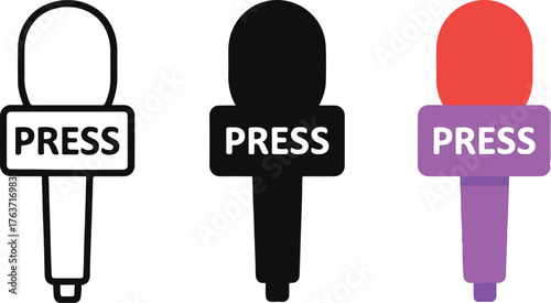 Microphone Press vector illustration suitable for news event or conference